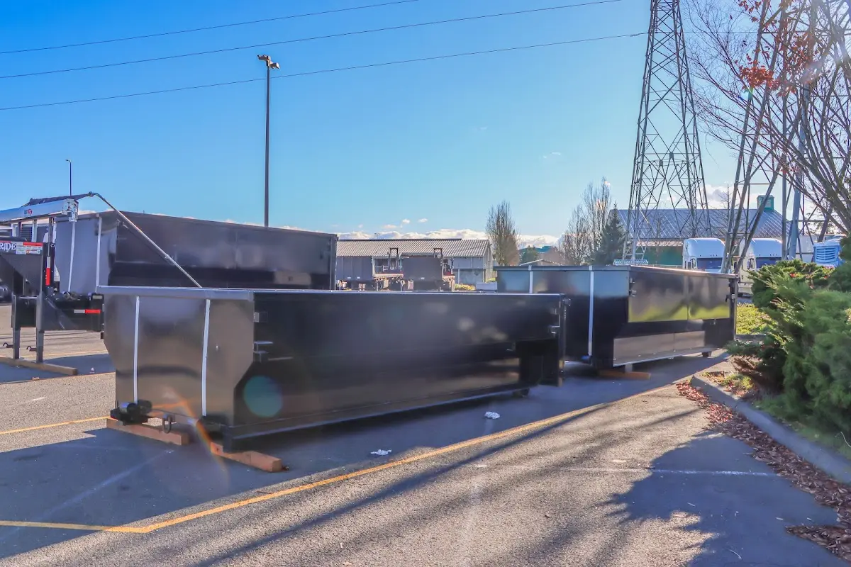 Roll-off dumpster ready for waste disposal at job site for Roll Off Dumpster Rental in Belen